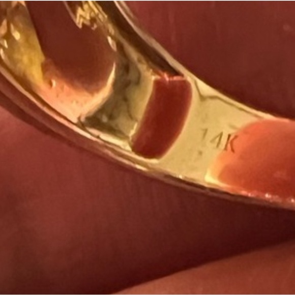 14k yellow gold and natural 1 ct te diamond concave ring size 7, 9.4 grams - Picture 7 of 8